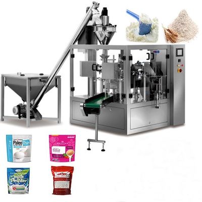 WG300 เครื่องบรรจุกระเป๋าสะพายข้าวผง Doypack ที่ทําขึ้นล่วงหน้าสําหรับโรงงานแปรรูปอาหารเบ้ก SUS304